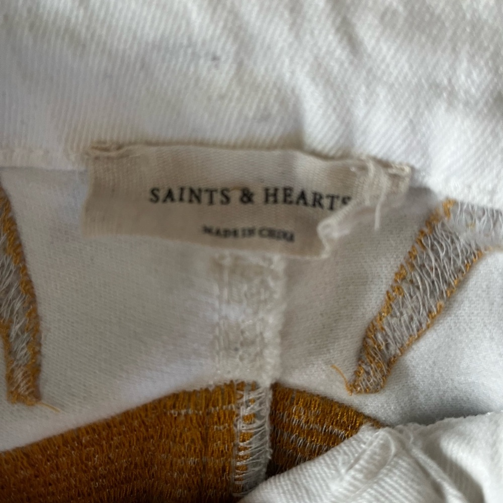 White Flare Jeans with Colorful Accents - Picture 3 of 3